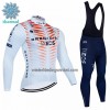 Set Fietsshirt Lange Mouw + Lange Koersbroek 2022 INEOS Grenadiers Winter Thermal Fleece Wit Rood